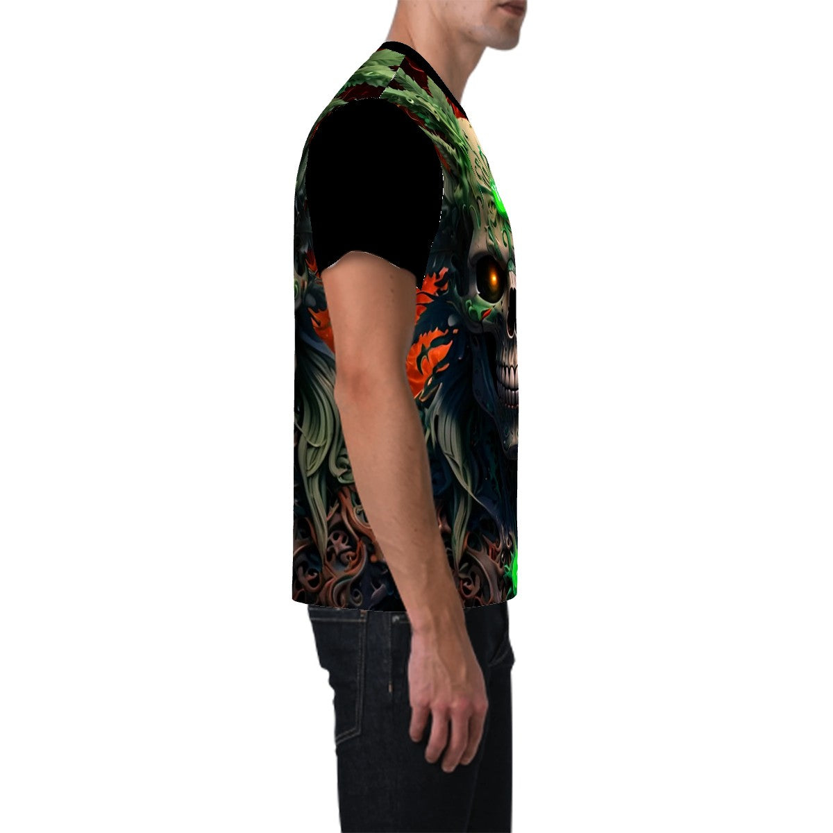 Men's Short Sleeve T Shirt Black Skull
