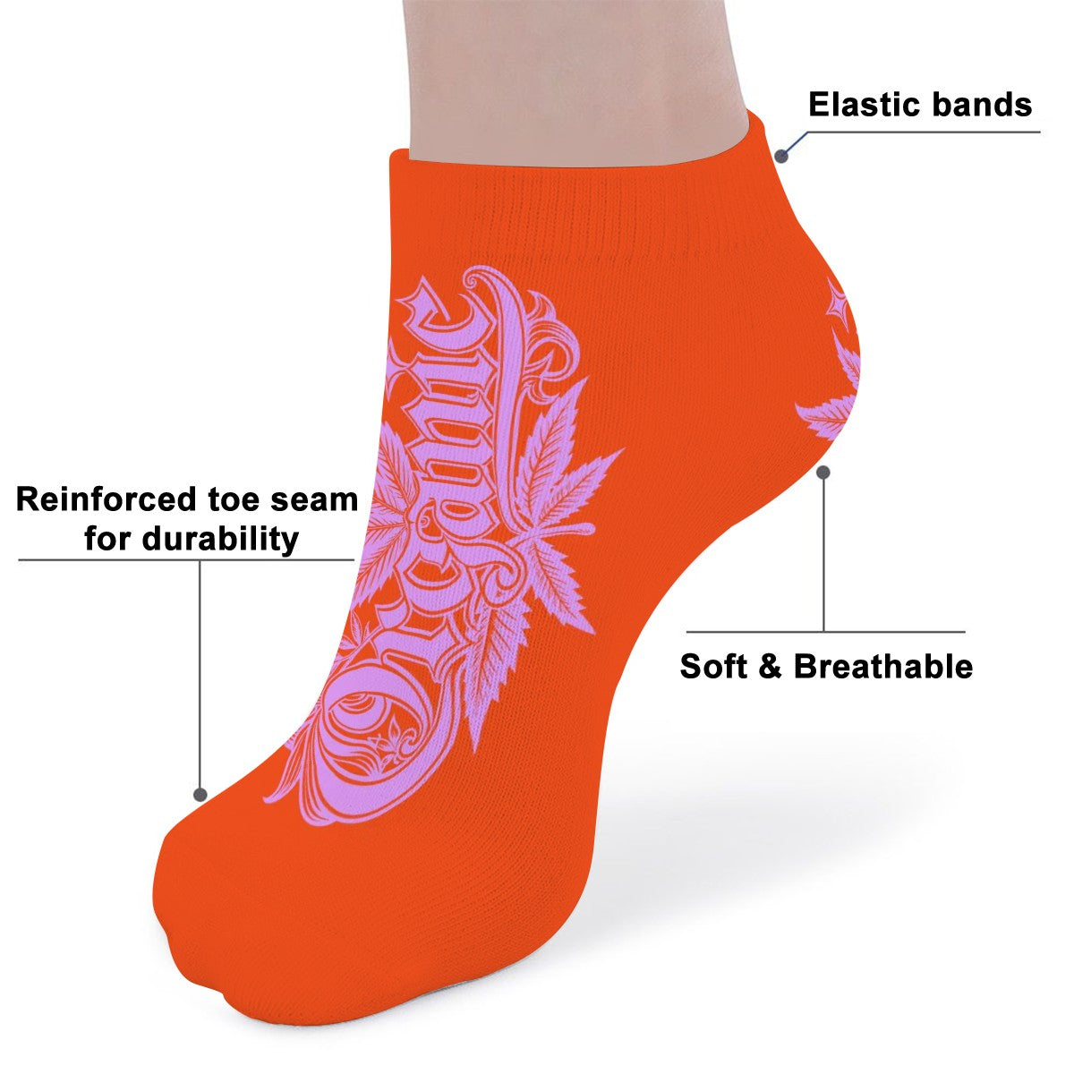 Orange Ankle Socks