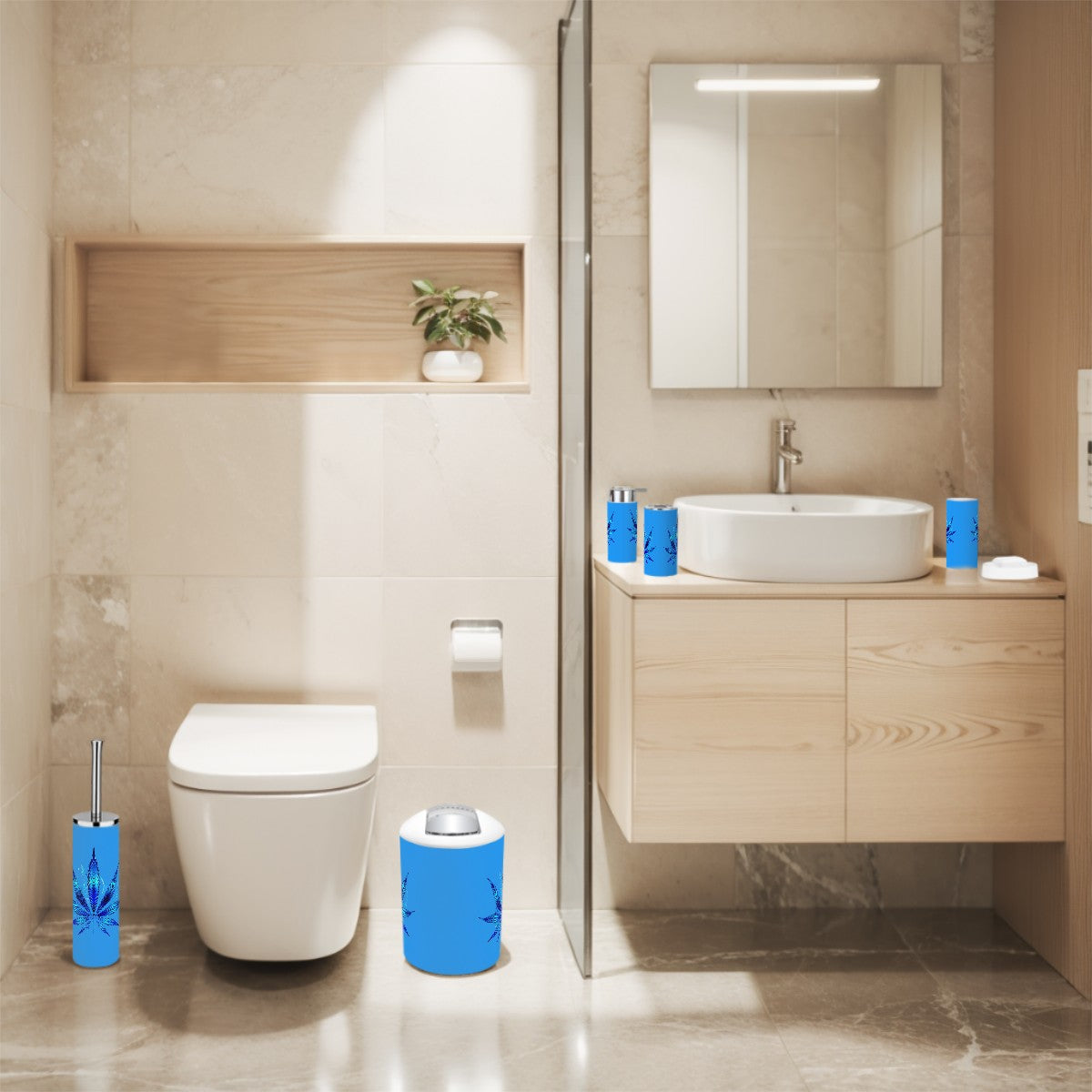 Blue Blaze Bathroom Accessories Set 5 pcs