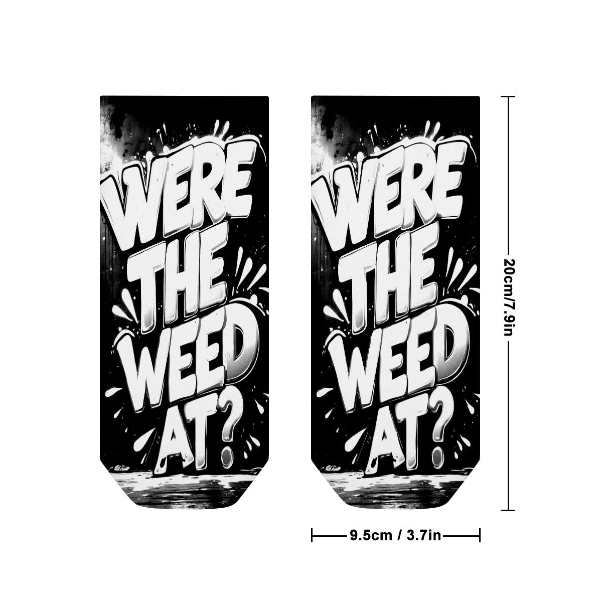 Black and White Were the Weed At Ankle Socks