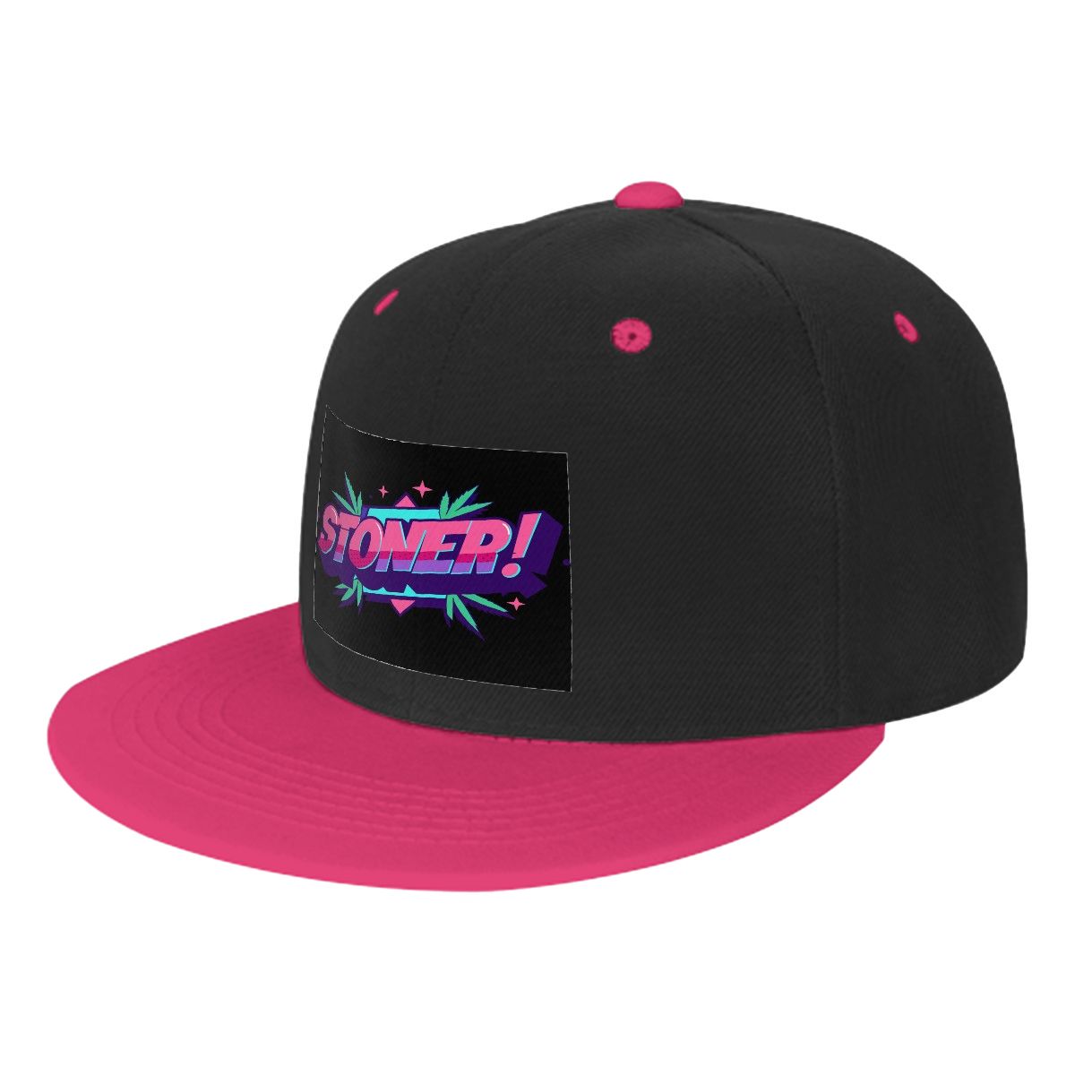 Stoner Flat Bill Hats Hip Hop Style Front Pattern