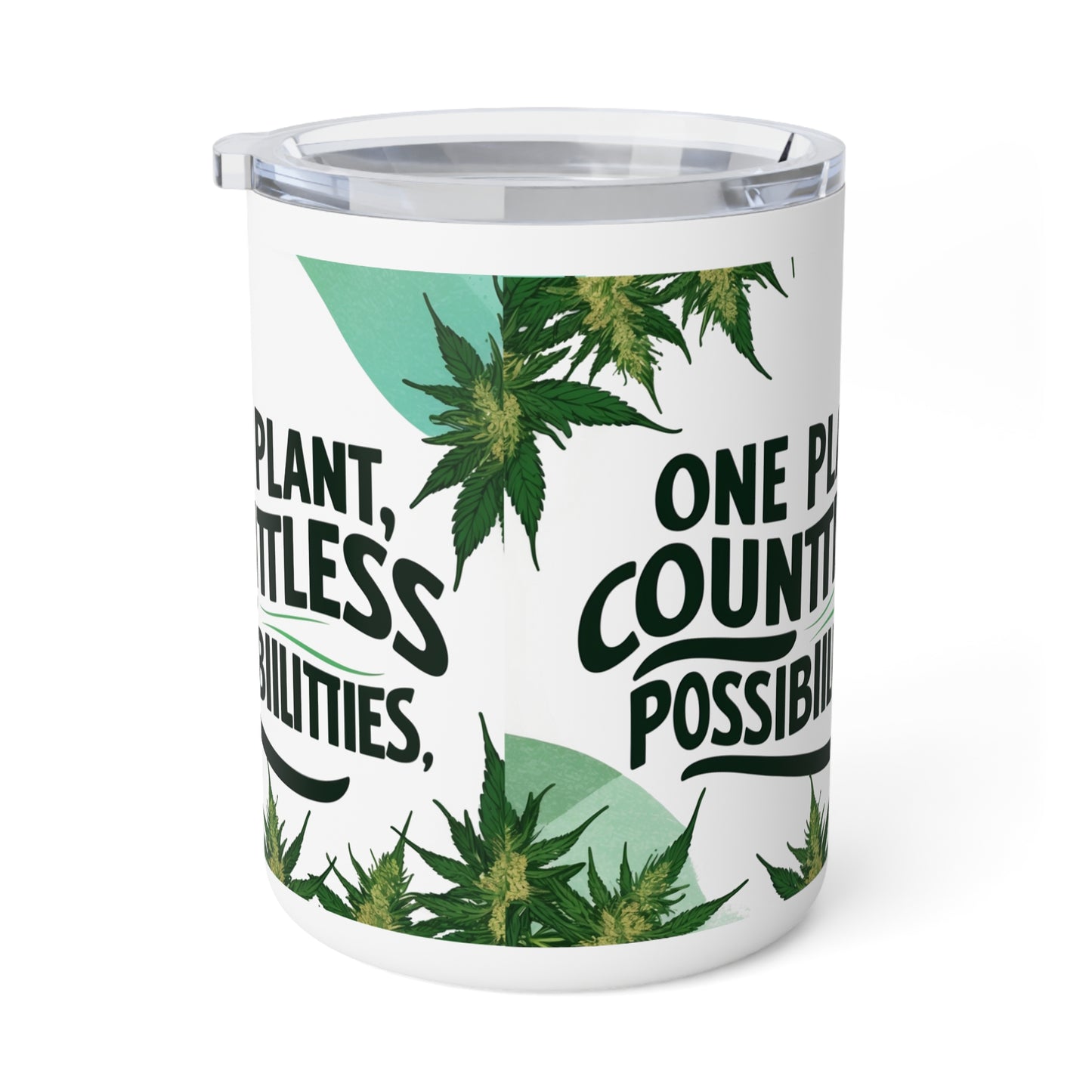 Inspirational Insulated Coffee Mug - 10oz - Hemp Leaves Design
