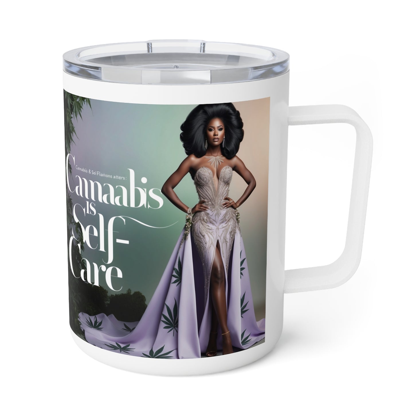 Cannabis Self-Care Insulated Coffee Mug - 10oz Stylish Drinkware