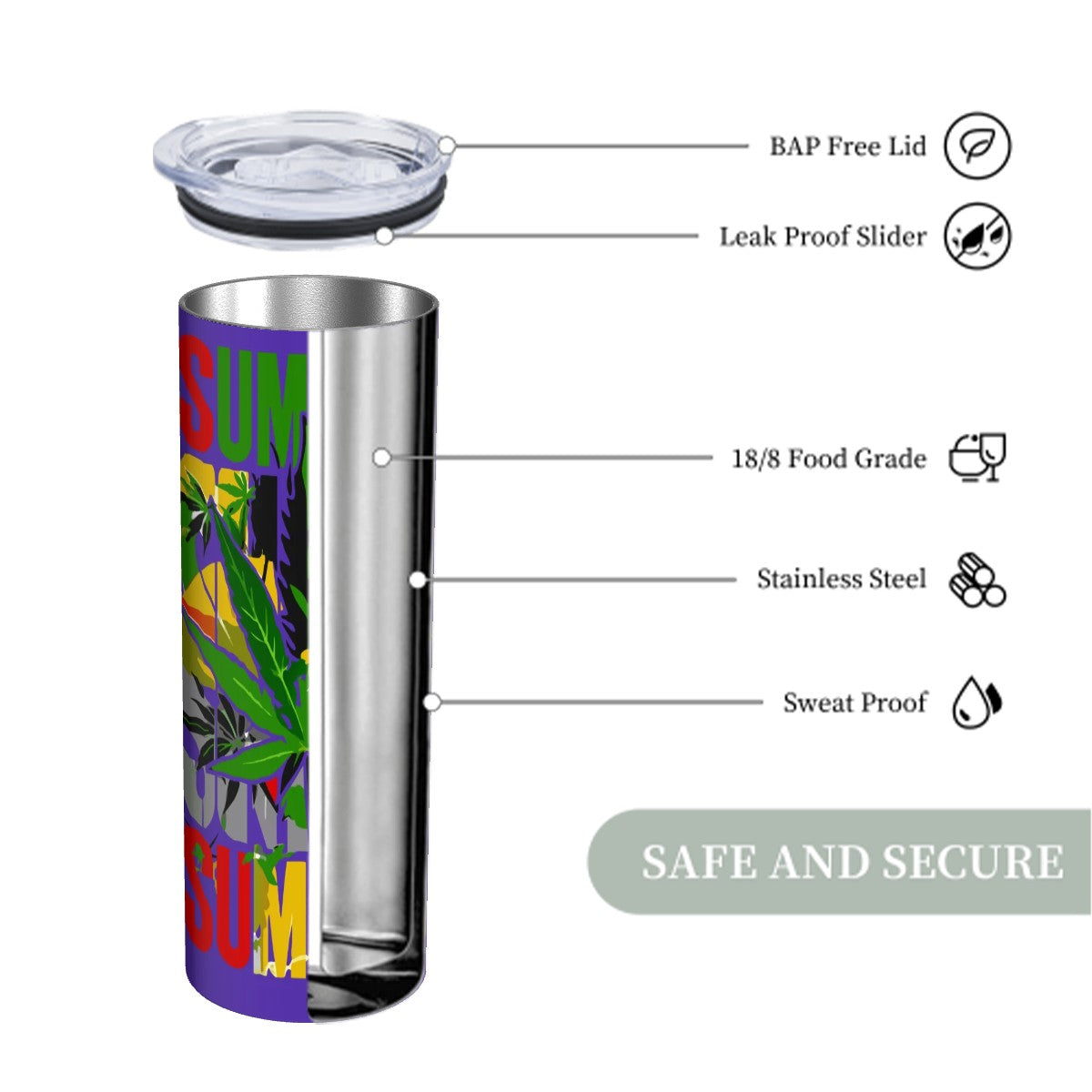 Purple Summer Time Tumbler