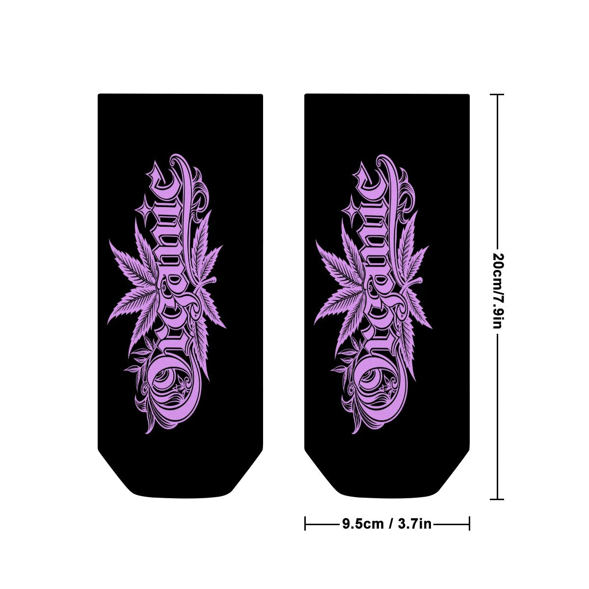 Black and Purple Ankle Socks