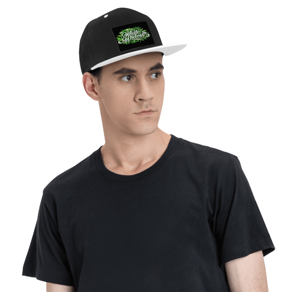 White Widow Flat Bill Hats Hip Hop Style Front Pattern