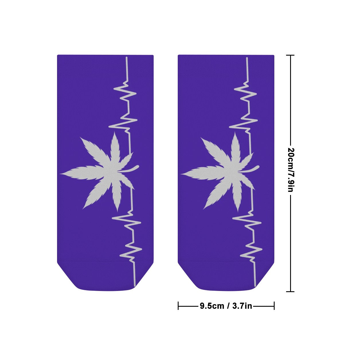 Ankle Socks Purple and White My Heart Beats