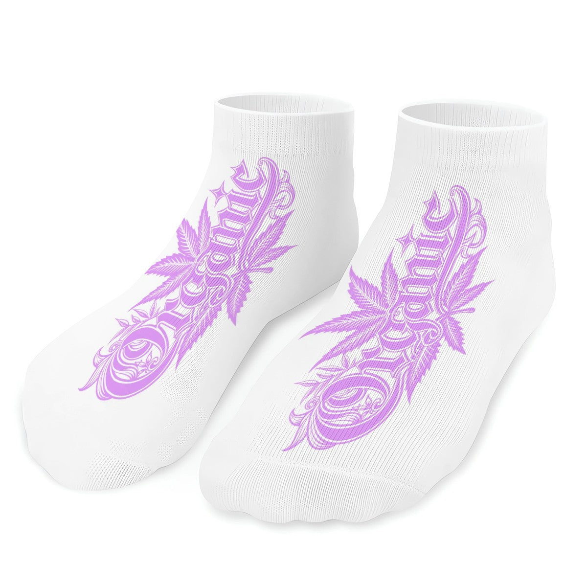 White and Pink Ankle Socks