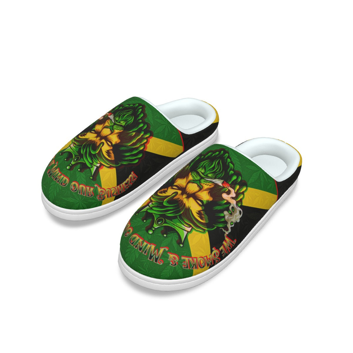 Jamaican We Mind Our Business Men's Plush Slippers