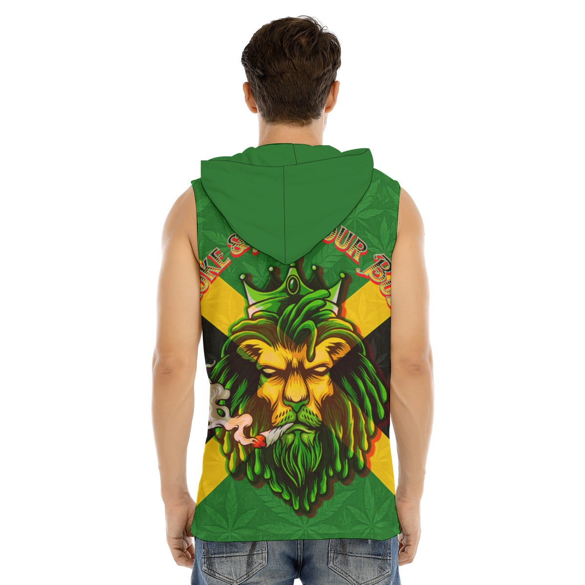 Jamacia Men's Jamaican We Mind Our Business Men's Tank Hooded Vest