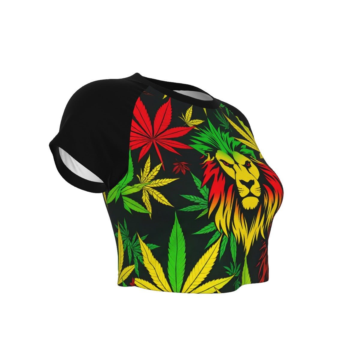 Black Lion Of Zion Women's Raglan Cropped Top