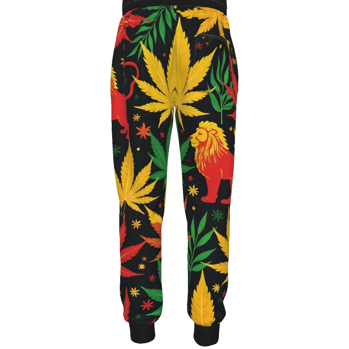 Red Black Cannabis Men's Sweatpants