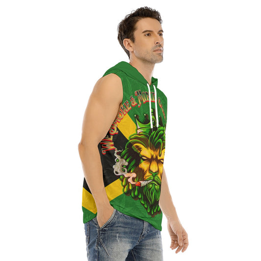 Jamacia Jamaican We Mind Our Business Tank Hooded Vest - Lightweight Sleeveless Hooded Vest With Drawstring