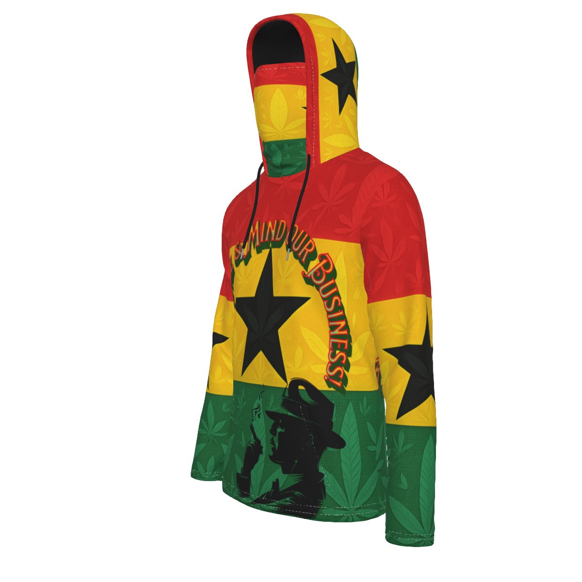 Ghana We Mind our Business Men's Pullover Hoodie With Mask