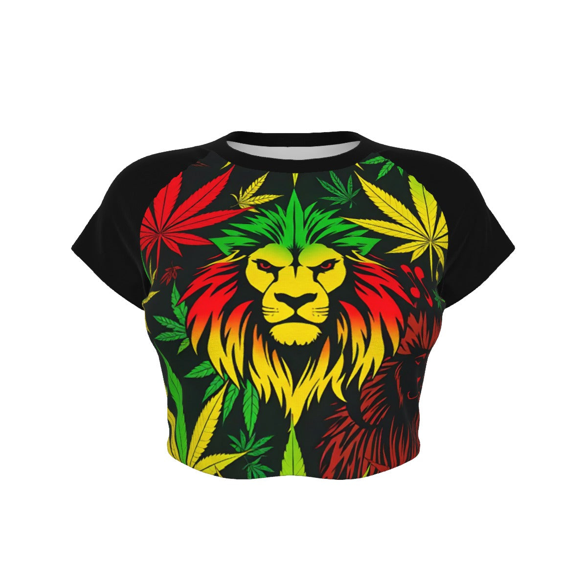 Black Lion Of Zion Women's Raglan Cropped Top