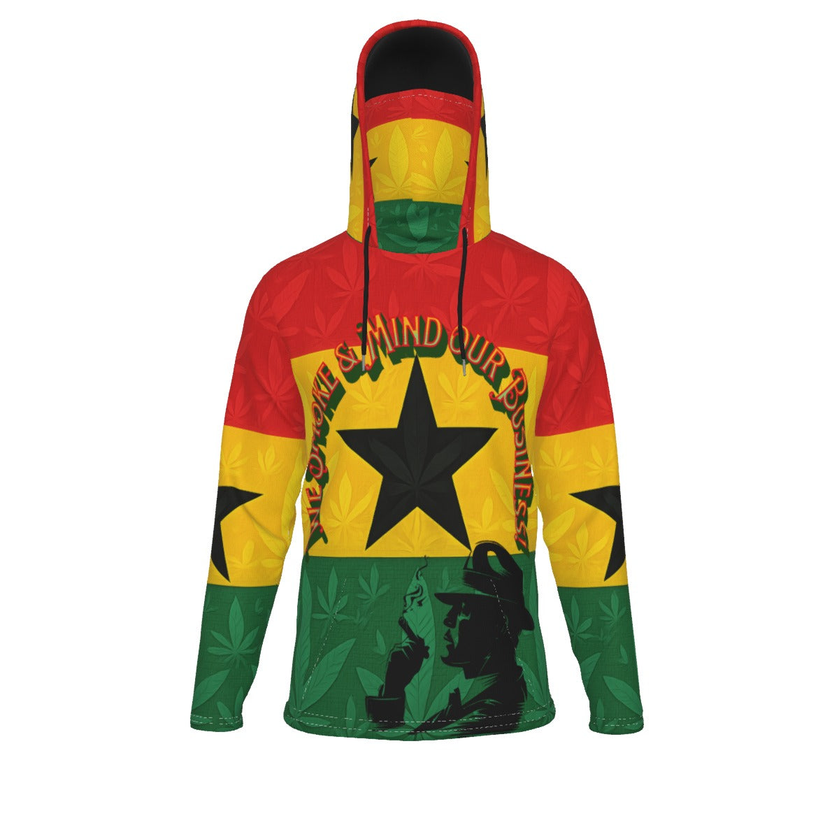 Ghana We Mind our Business Men's Pullover Hoodie With Mask