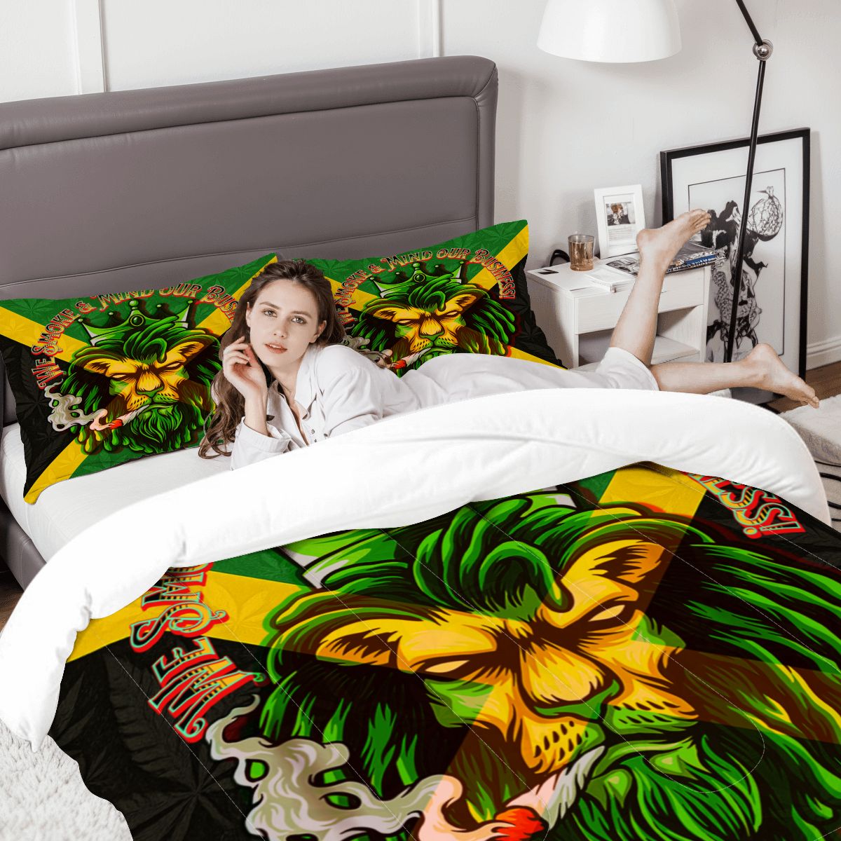 Jamaican We Mind Our Business Queen Comforter Set