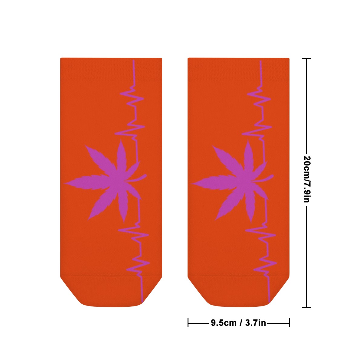 Ankle Socks Orange My heart Beats