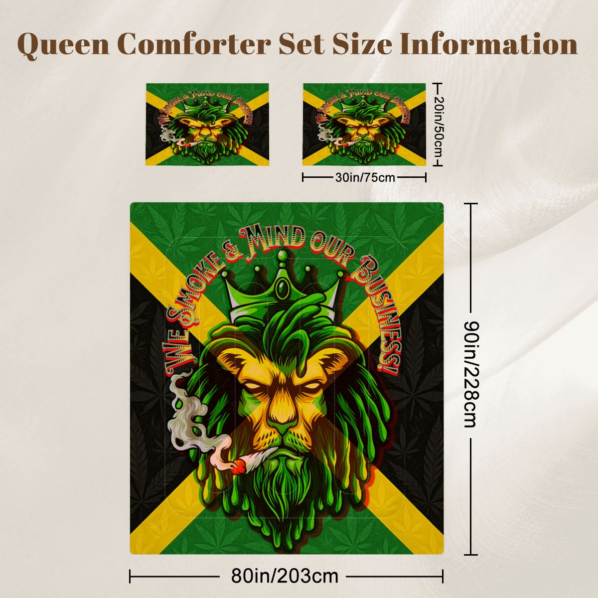 Jamaican We Mind Our Business Full Comforter Set