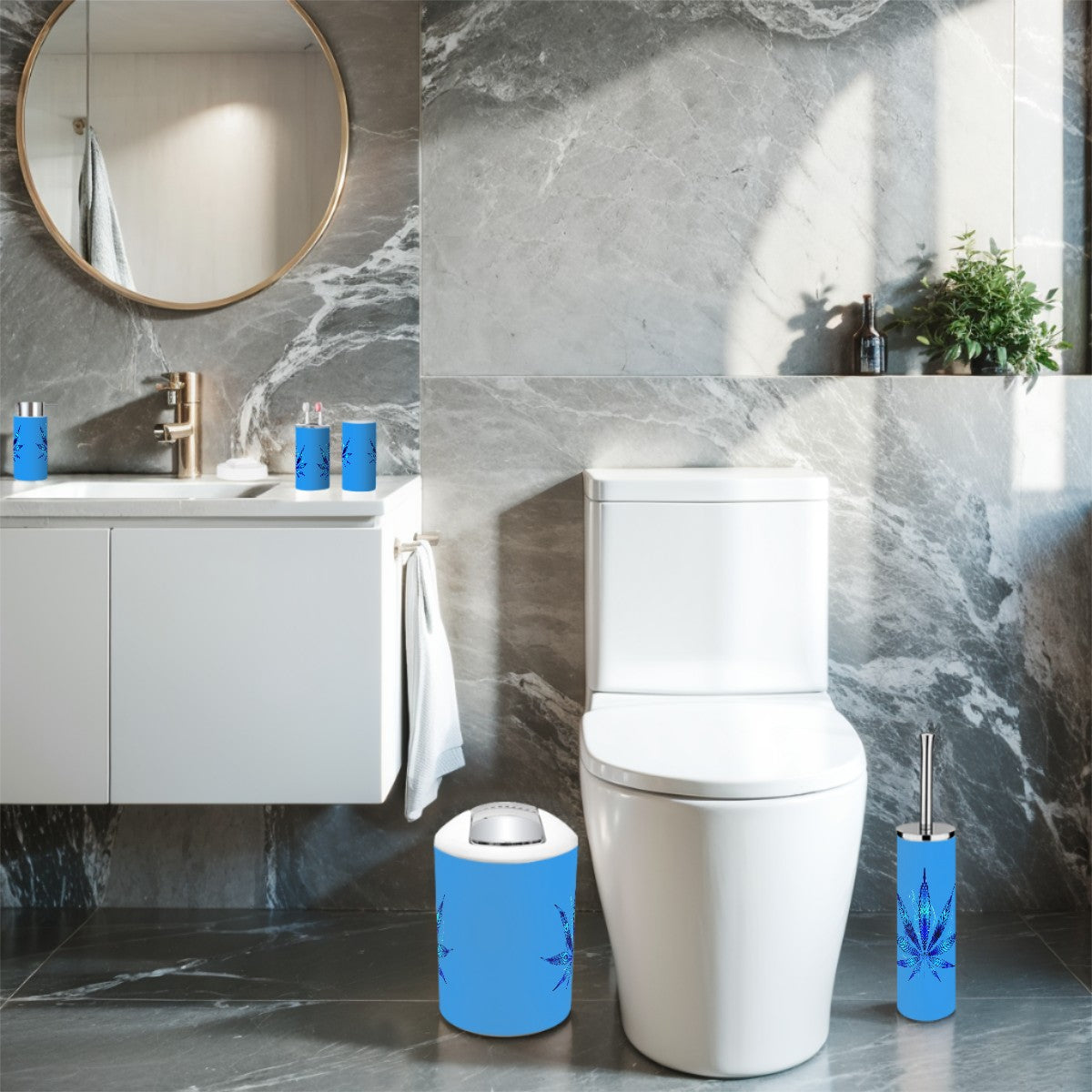 Blue Blaze Bathroom Accessories Set 5 pcs
