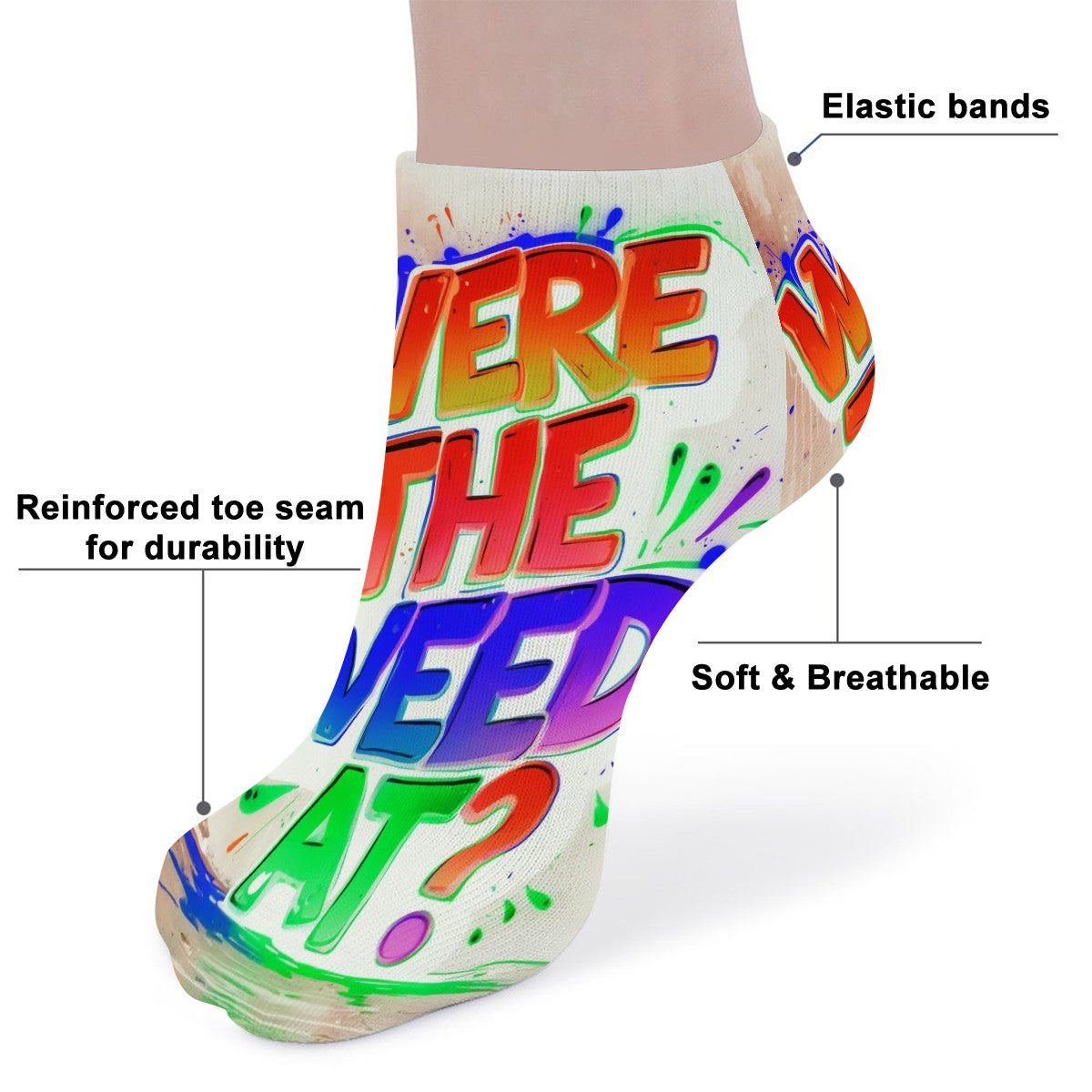White Were The Weed At Ankle Socks