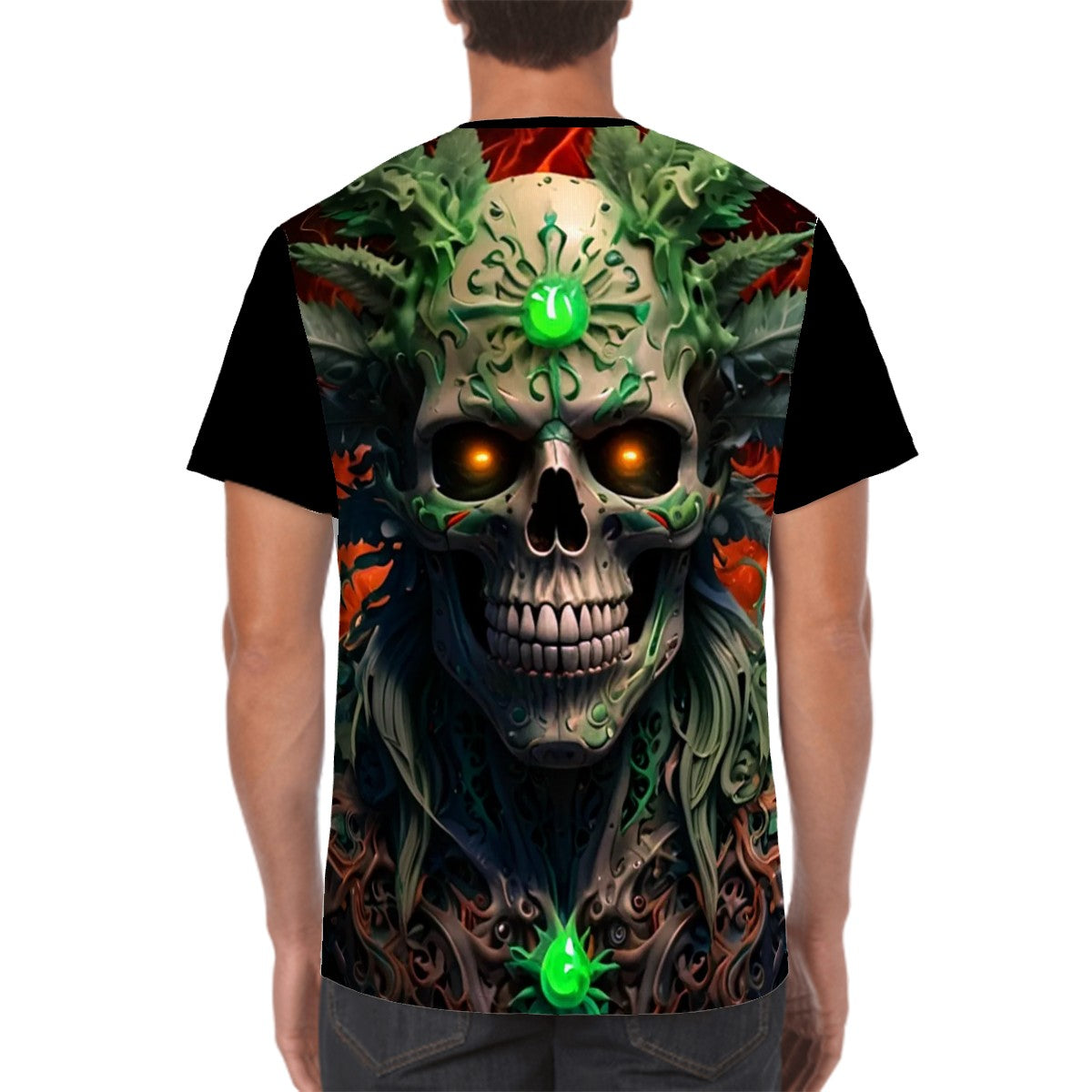 Men's Short Sleeve T Shirt Black Skull