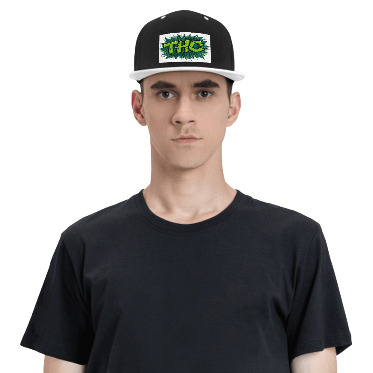 THC Flat Bill Hats Hip Hop Style Front Pattern