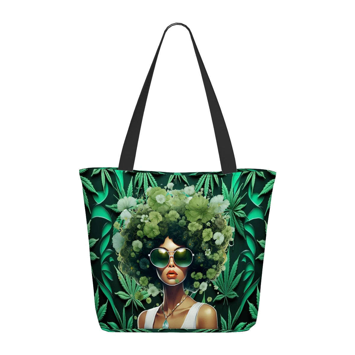 Green Canna Queen Women Shopping Bag