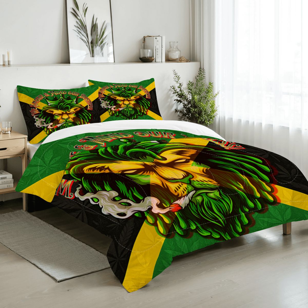 Jamaican We Mind Our Business Full Comforter Set