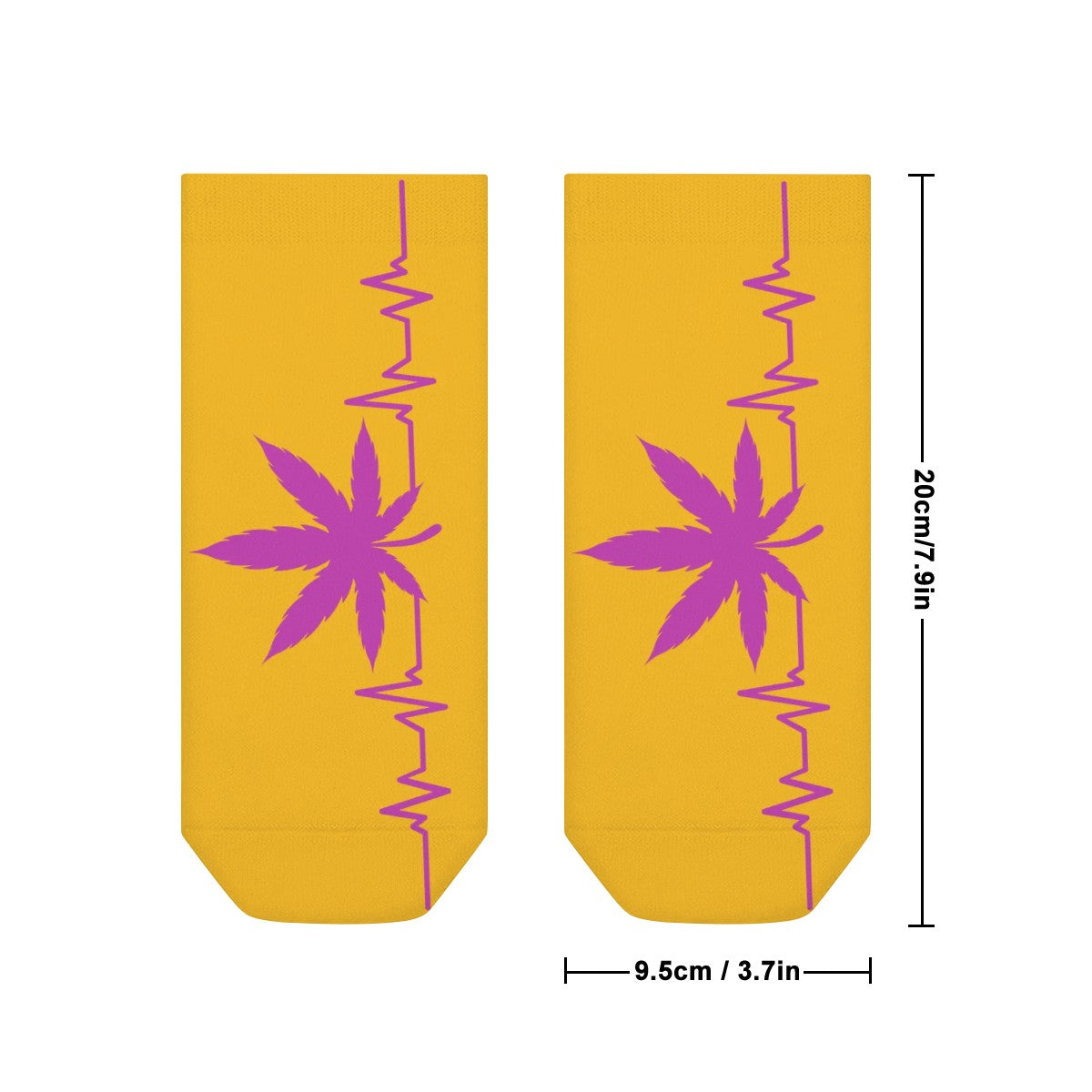 Ankle Socks Yellow My Heart Beats