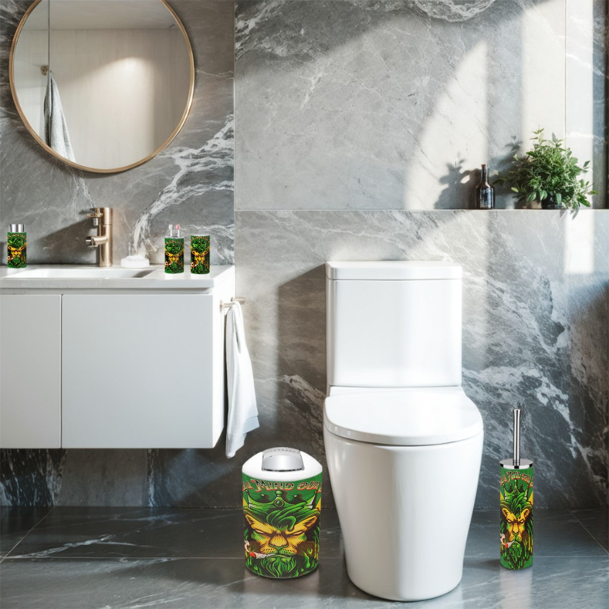 Jamaican We Mind Our Business Bathroom Accessories Set 5 pcs