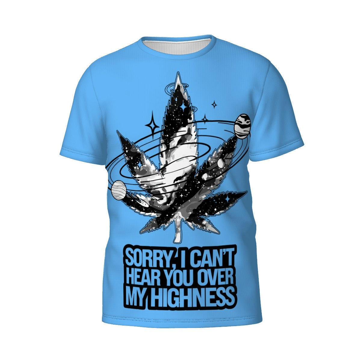 Men's Short Sleeve T Shirt Sorry I can Hear Light Blue