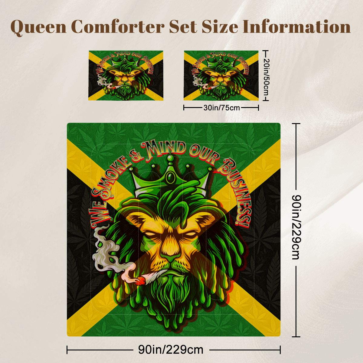 Jamaican We Mind Our Business Queen Comforter Set