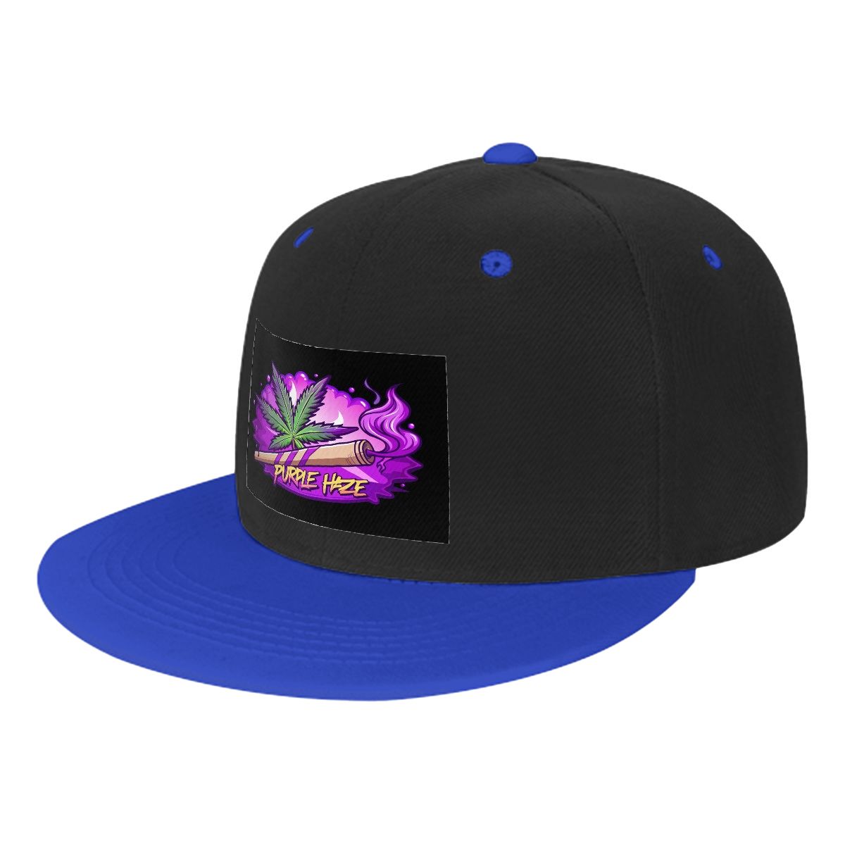 Purple Joints Black Flat Bill Hats Hip Hop Style Front Pattern