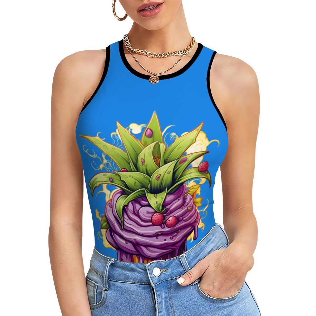 Women's Tank Tops Blue Cupcake