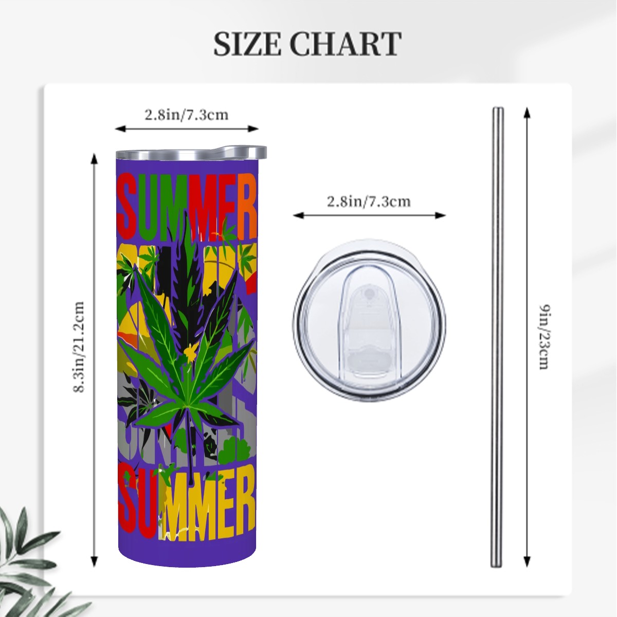 Purple Summer Time Tumbler