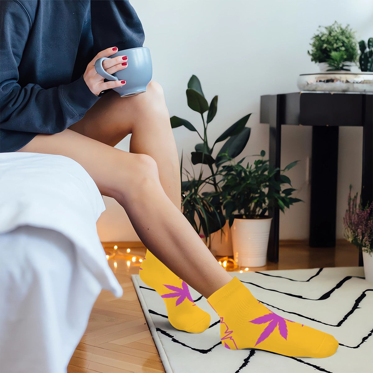 Ankle Socks Yellow My Heart Beats