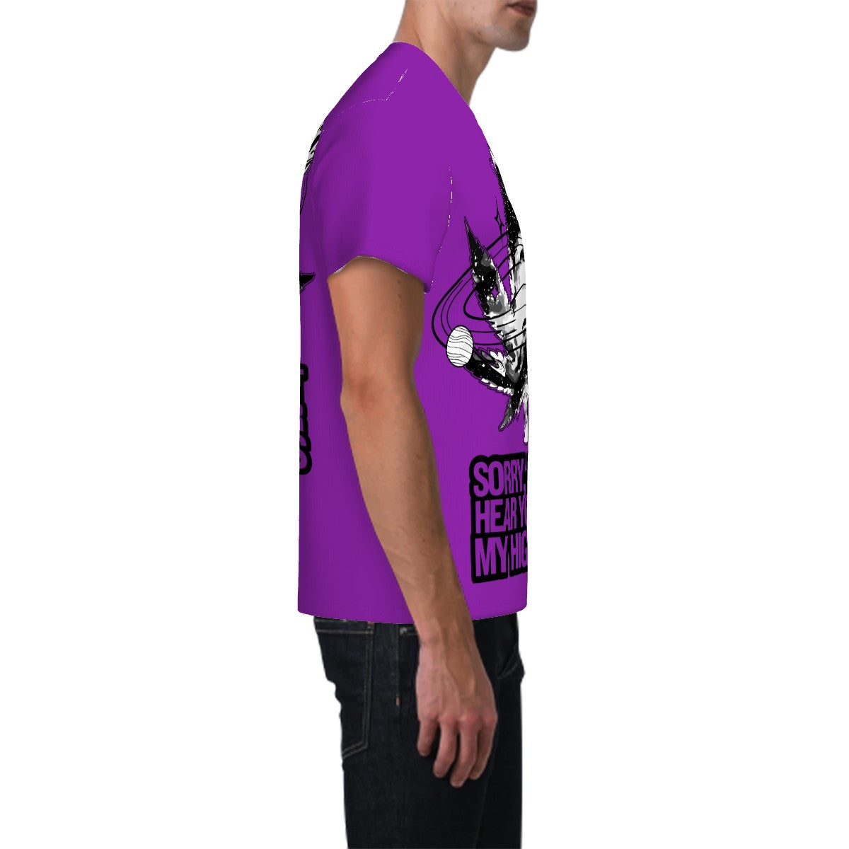 Men's Short Sleeve T Shirt Purple Sorry I Can't Hear you