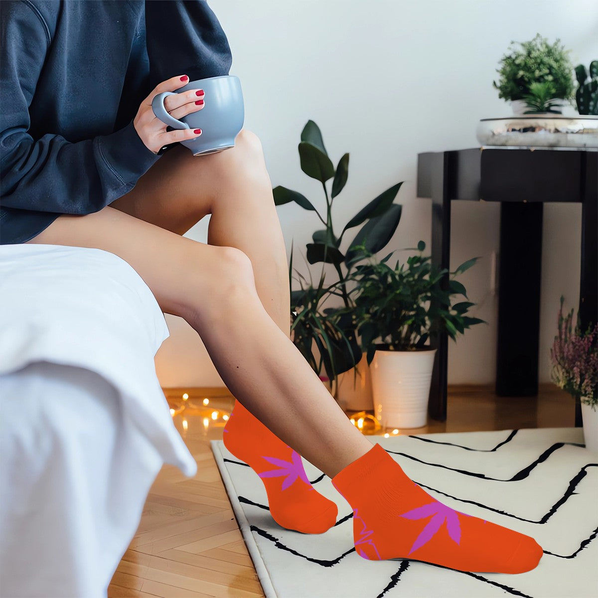 Ankle Socks Orange My heart Beats