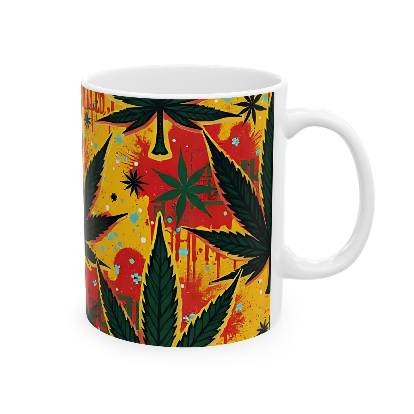 Psychedelic Cannabis Mug - Vibrant 11oz & 15oz Coffee Cup for Pot Lovers