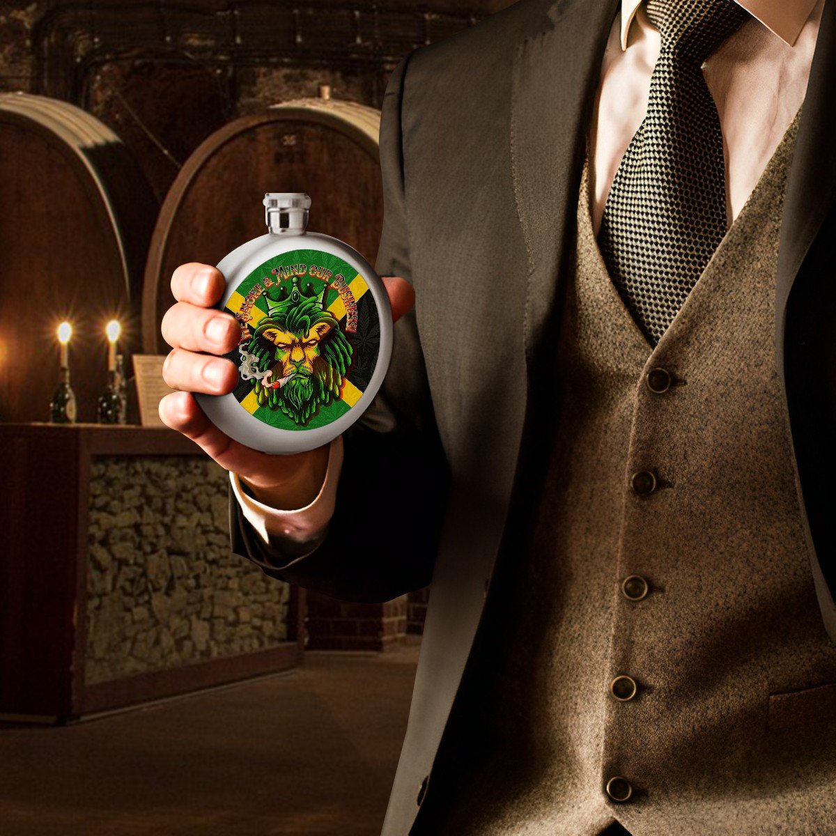 Jamaican Round Flask (5oz)