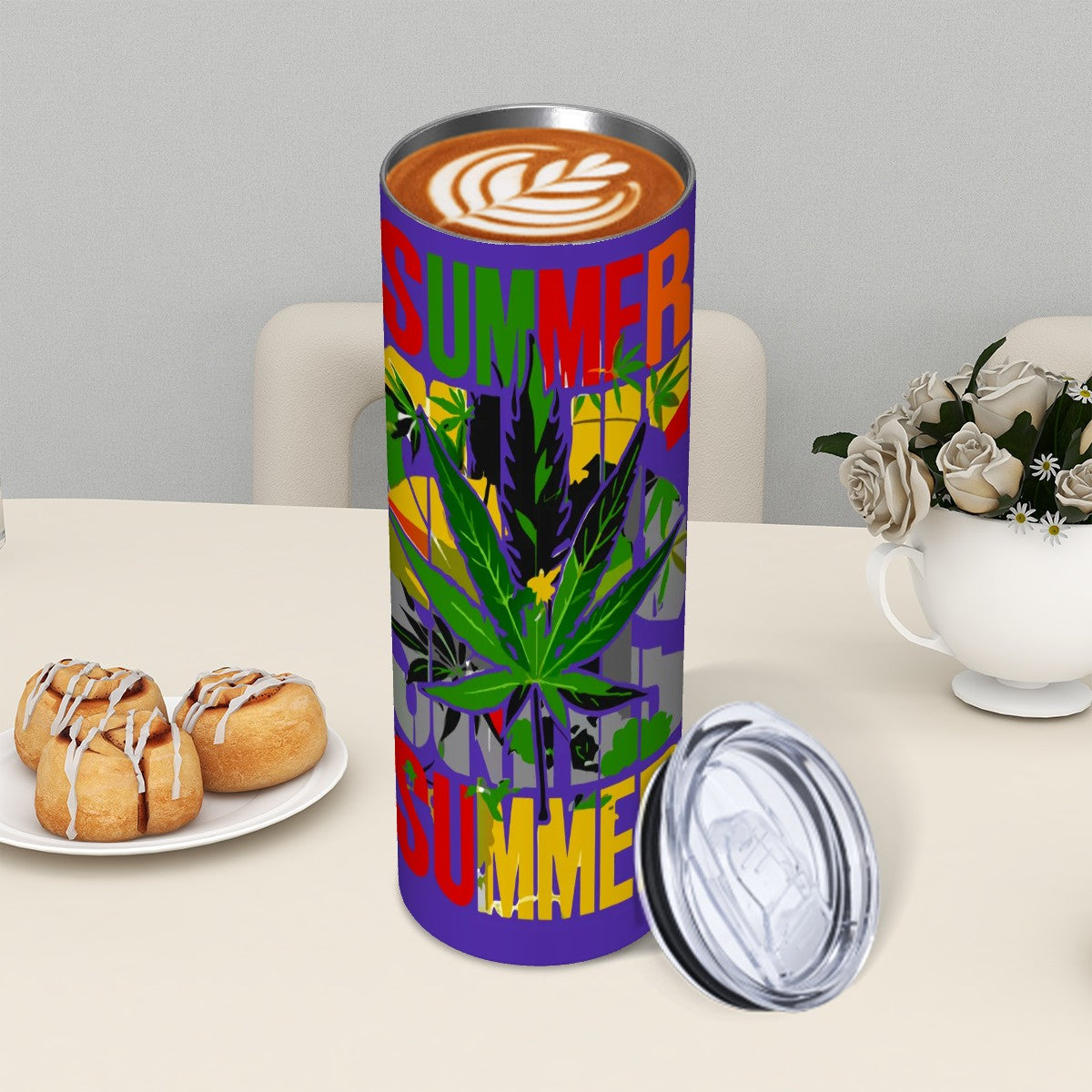 Purple Summer Time Tumbler