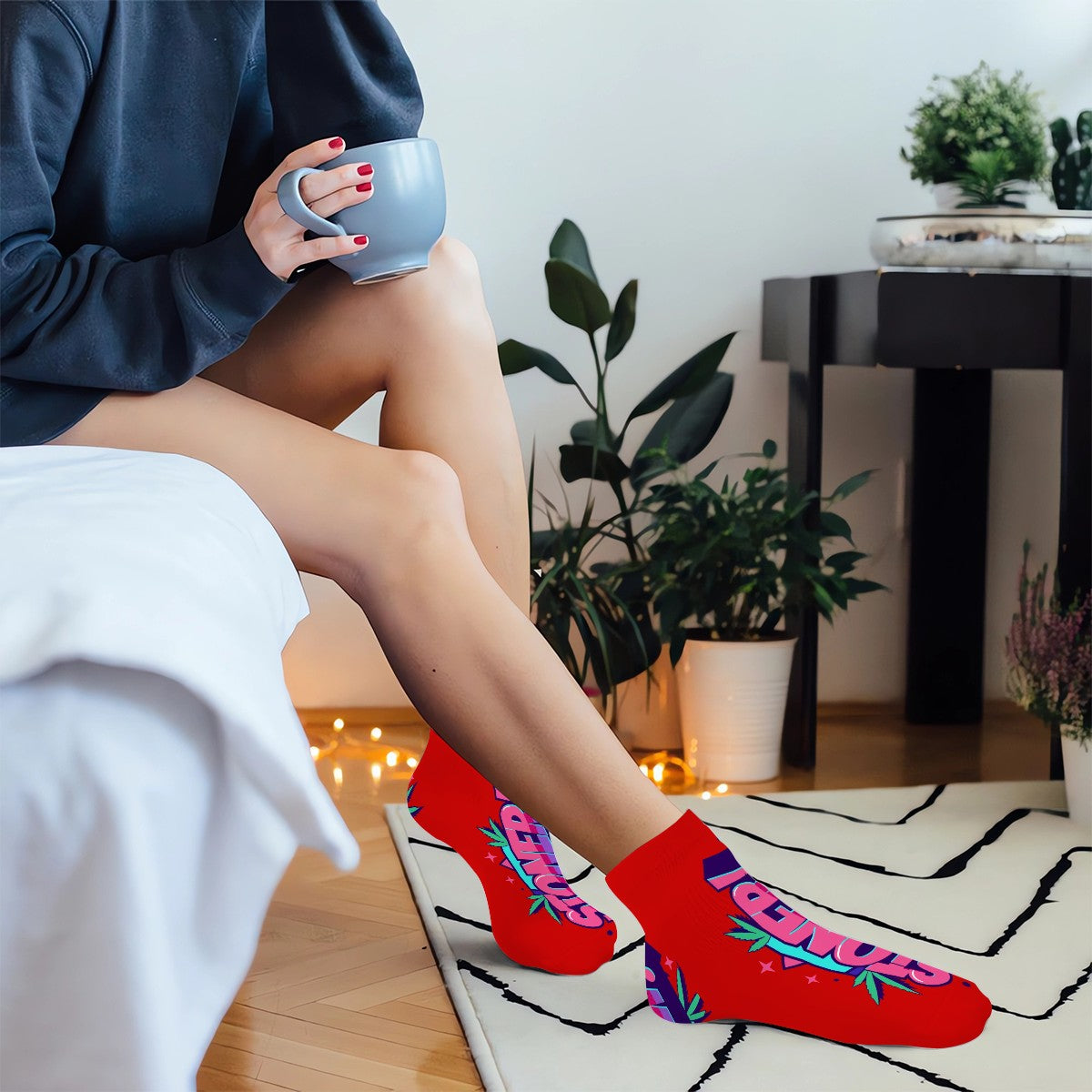 Red Stoner Ankle Socks