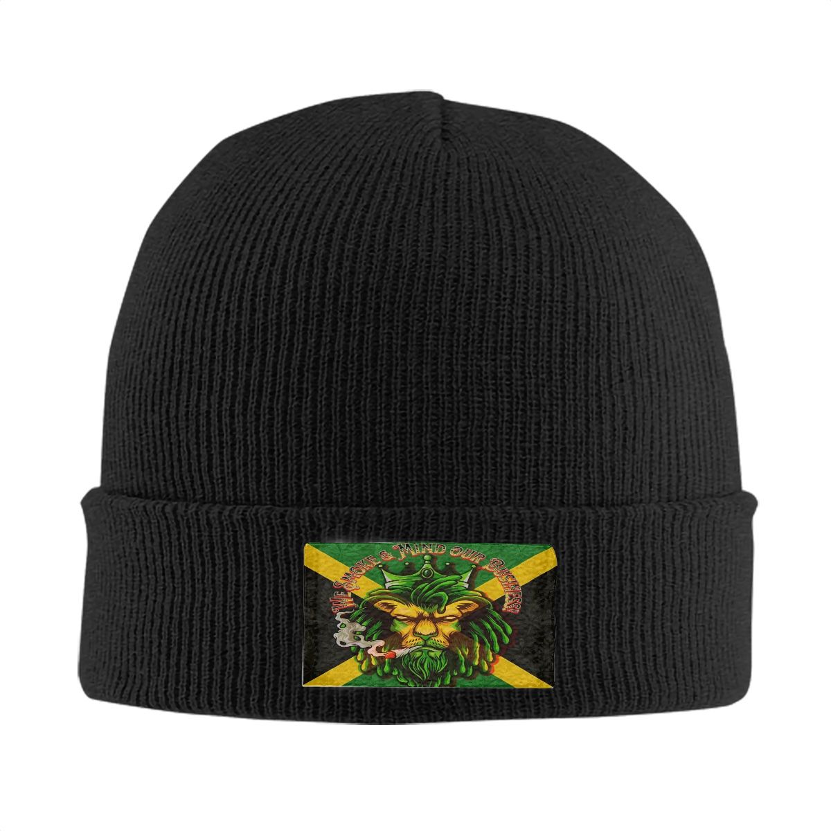 Men's Jamaican Knitted Hat with Velvet Patches