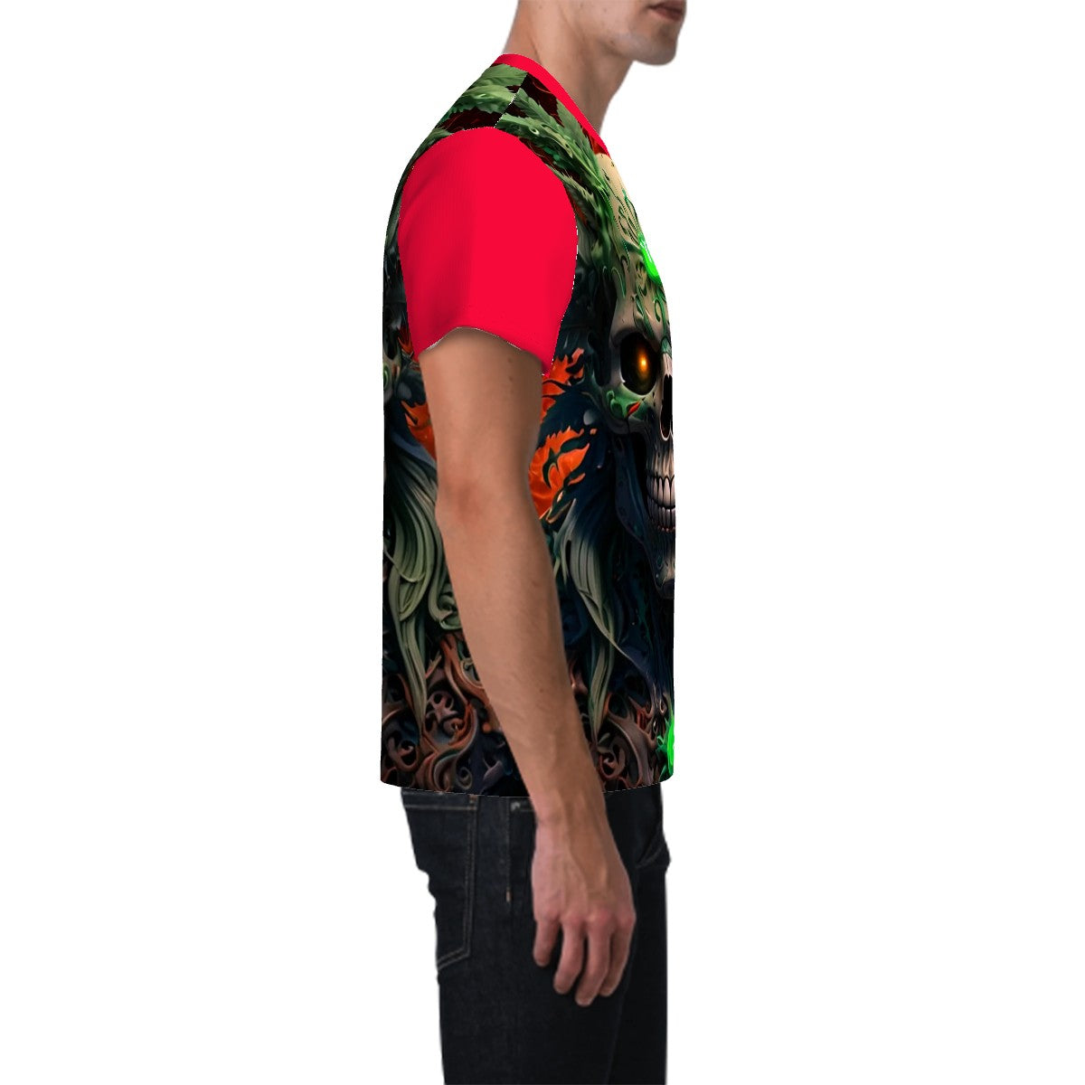 Men's Short Sleeve T Shirt Pink Skull