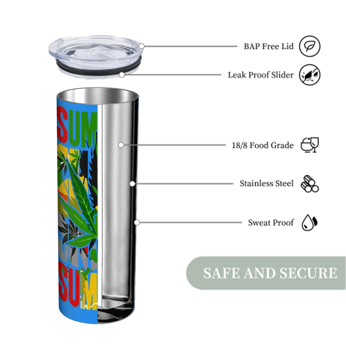 Blue Summer Time Tumblers