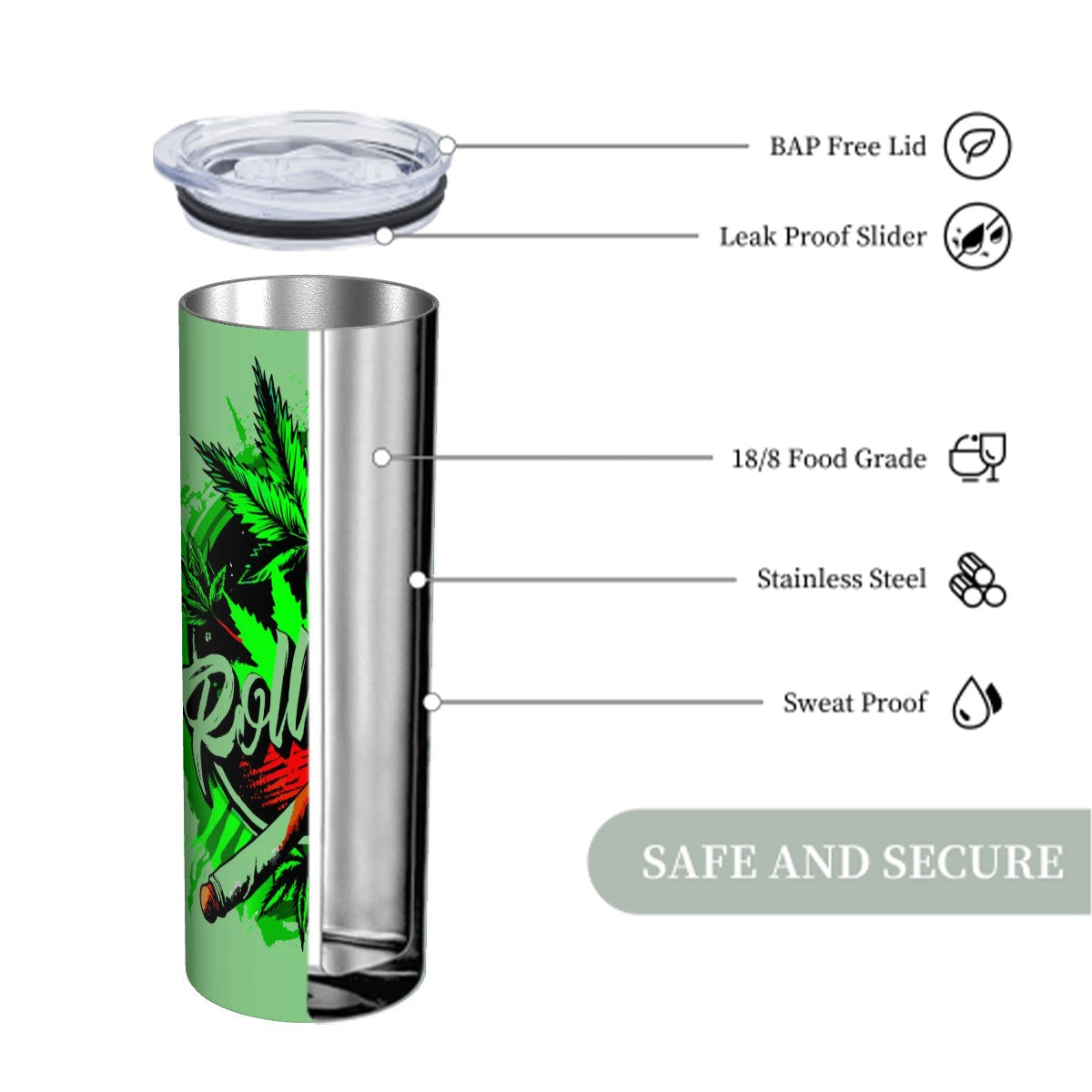 Green Roll Up Tumbler