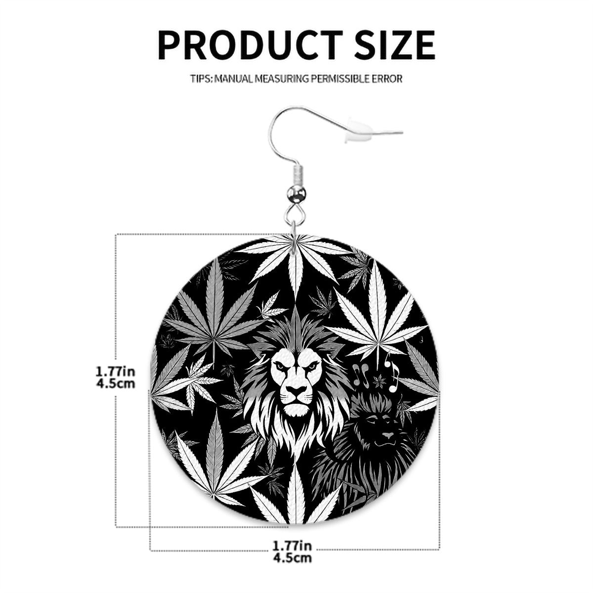 Leather Round Earrings 2 Black and White Zoin