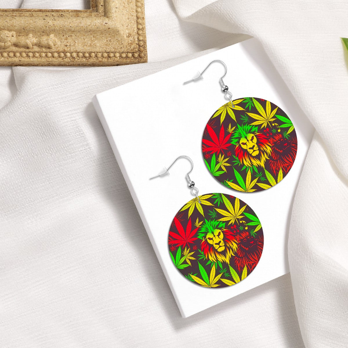 Leather Round Earrings 3 Loin of Zoin