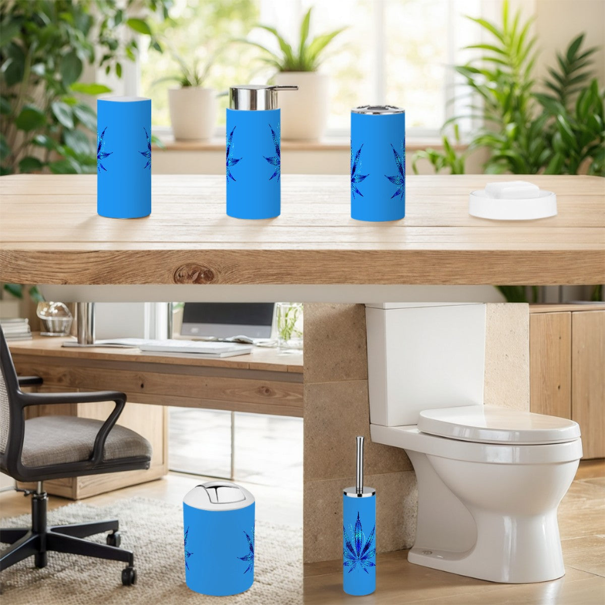 Blue Blaze Bathroom Accessories Set 5 pcs